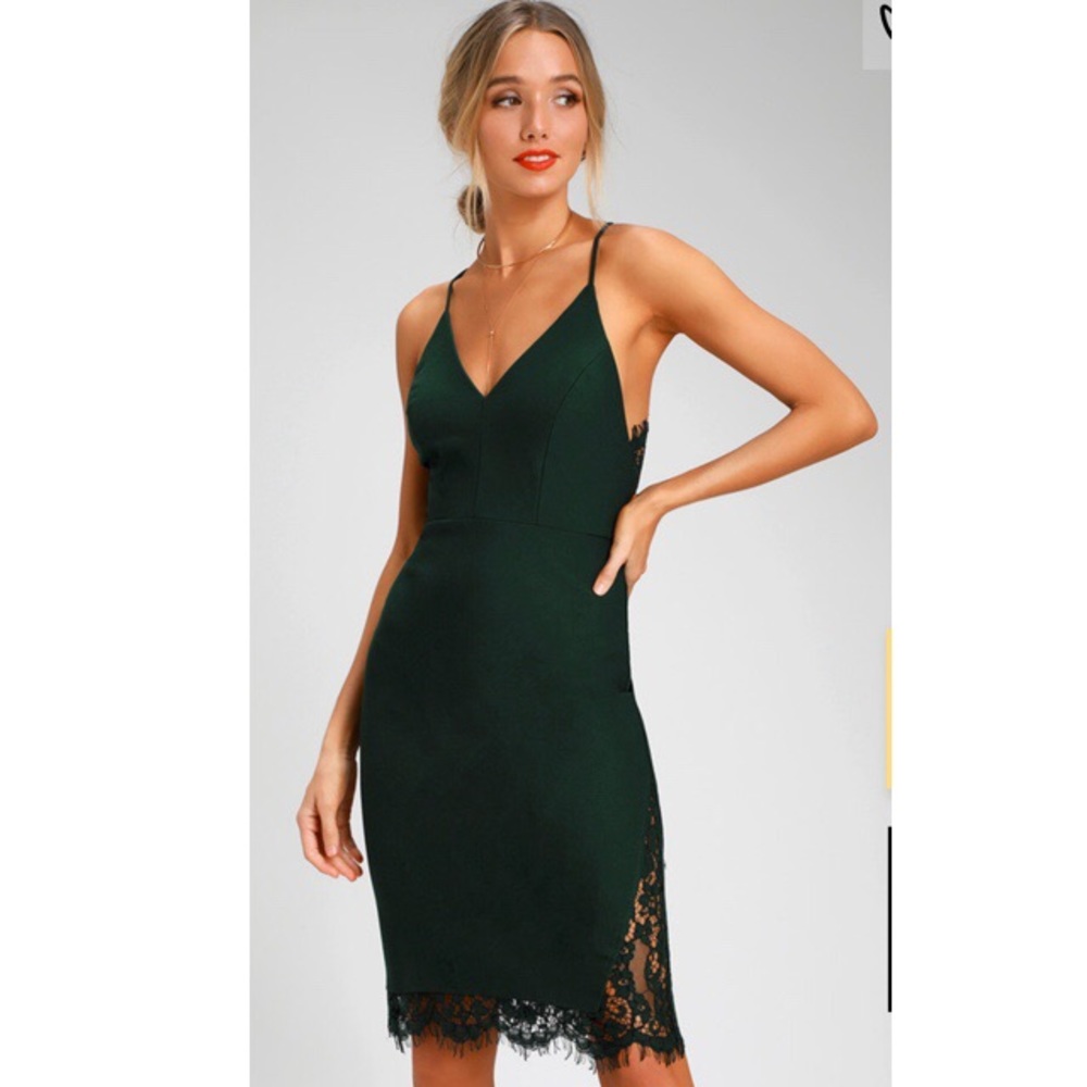 Lulus Midi Dress w/ Lace Detailing